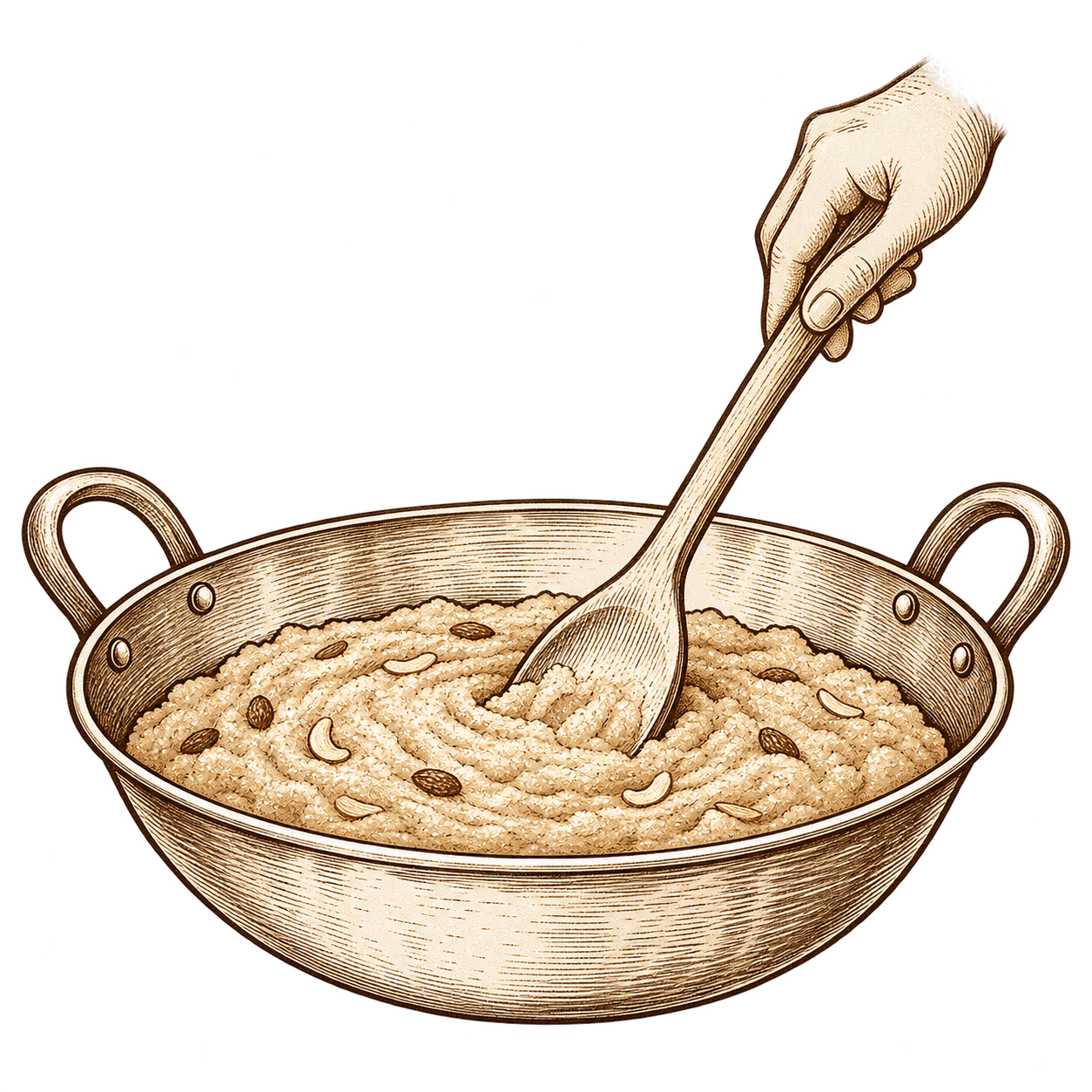 Traditional Cooking in Brass Uruli